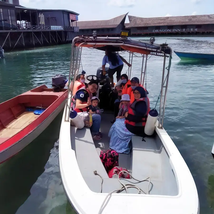 Speedboat used for guest transfers and island tours Nusakuya Resort